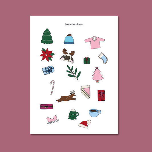 Planche de stickers - petits plaisirs de Noel