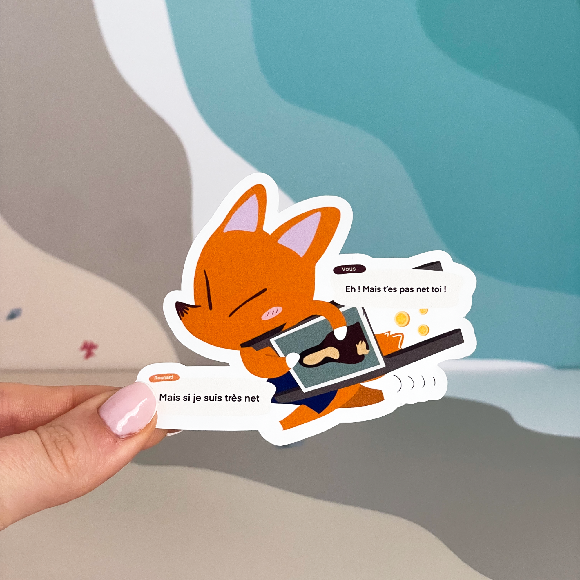 Sticker à l'unité - Rounard et Mona Lisa - Humoristique