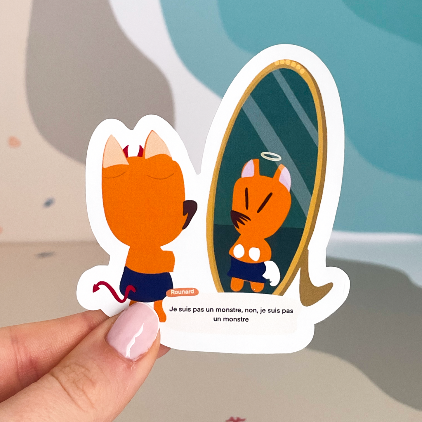 Sticker à l'unité - Rounard et son miroir - Humoristique