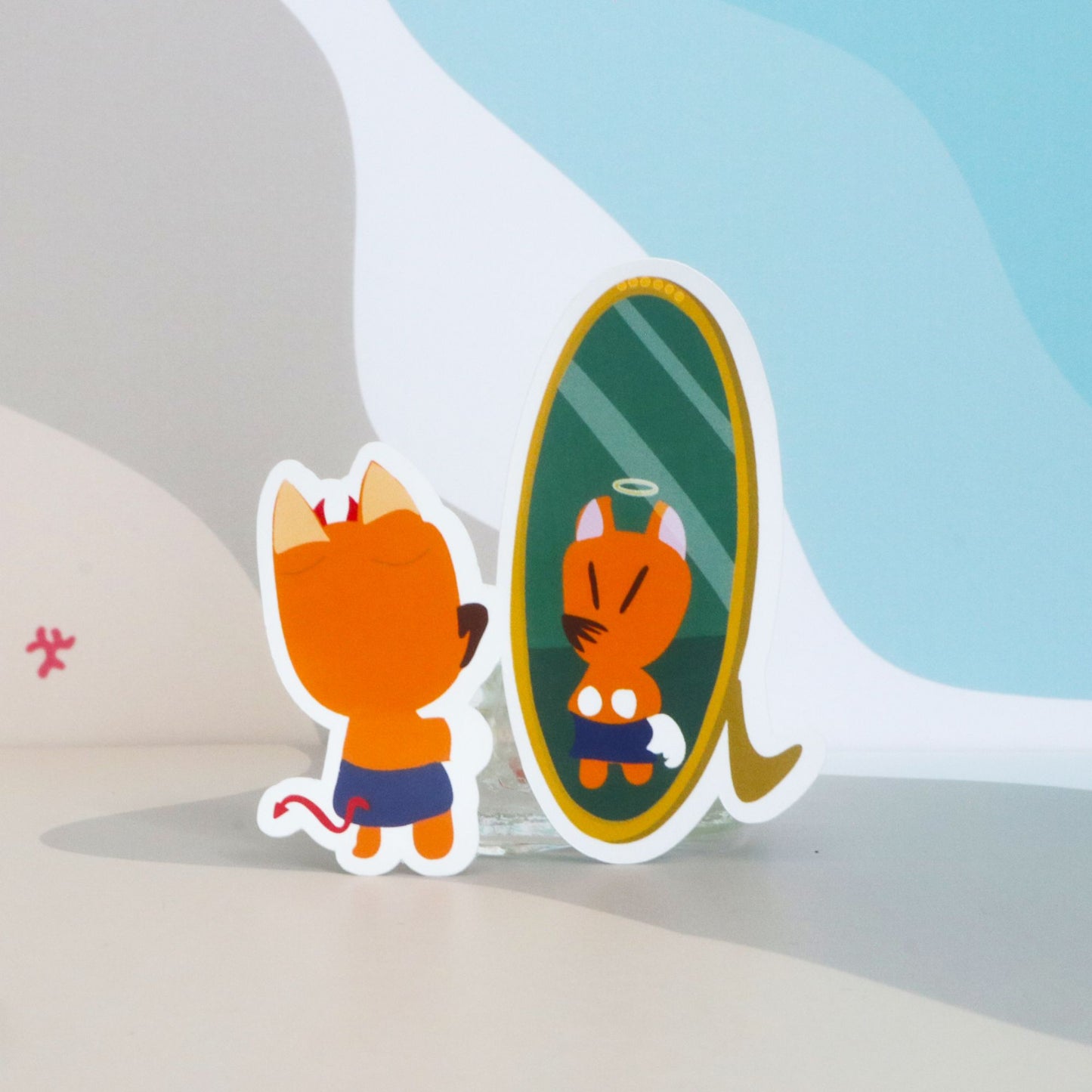 Sticker animal crossing - Rounard et son miroir