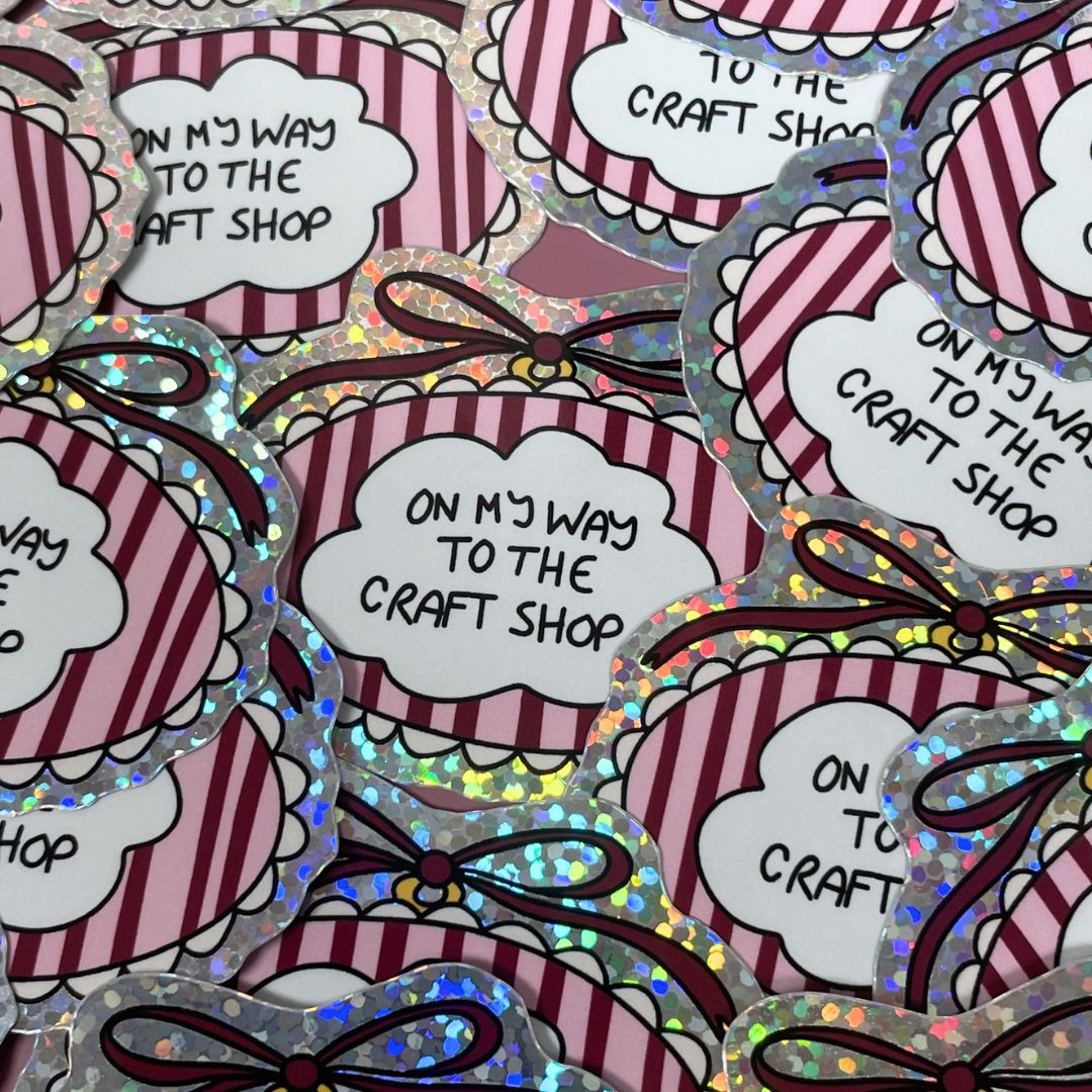 Sticker à l'unité - on my way to the craft shop