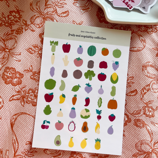 Planche de stickers - Fruits et légumes